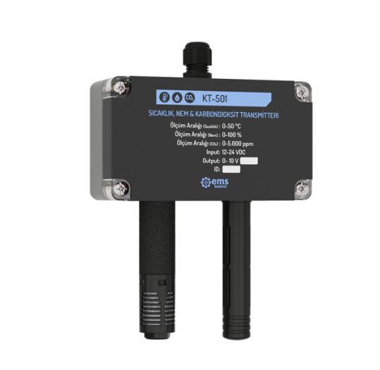 KT-5XX Sıcaklık, Nem & Karbondioksit (CO₂) Transmitteri